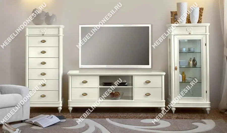 Витрина малая "Мария Сильва" Орех MS835  купить в интернет магазине Мебель из массива. Звоните +7 495 961-63-63 Витрины из массива дерева
