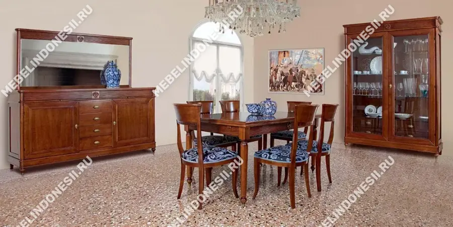 Витрина 2х дверная "Бурбон" Слоновая кость BJ908B  купить в интернет магазине Мебель из массива. Звоните +7 495 961-63-63 Витрины из массива дерева
